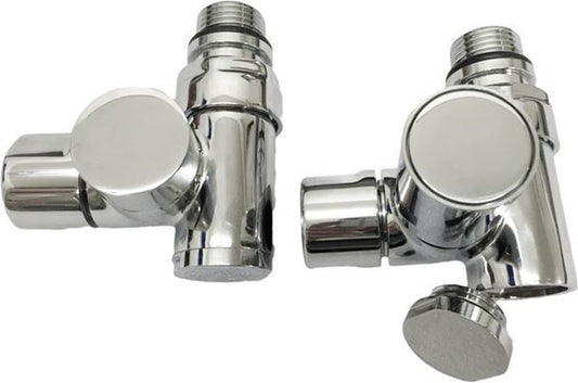 Dual Fuel Radiator Valves Chrome Corner - Set