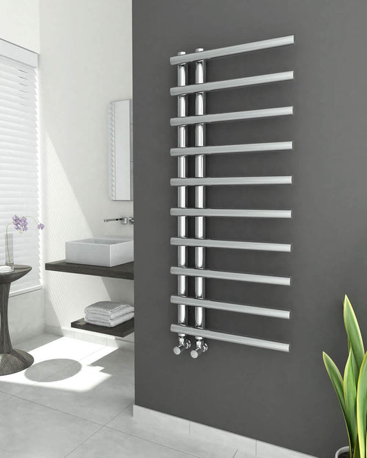 ELUS Designer Towel Radiator Chrome 500mm Wide 1200mm High