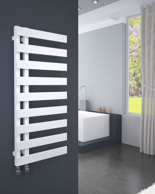 EMRENO Designer Towel Radiator 500mm x 1232mm | Open End Flat White