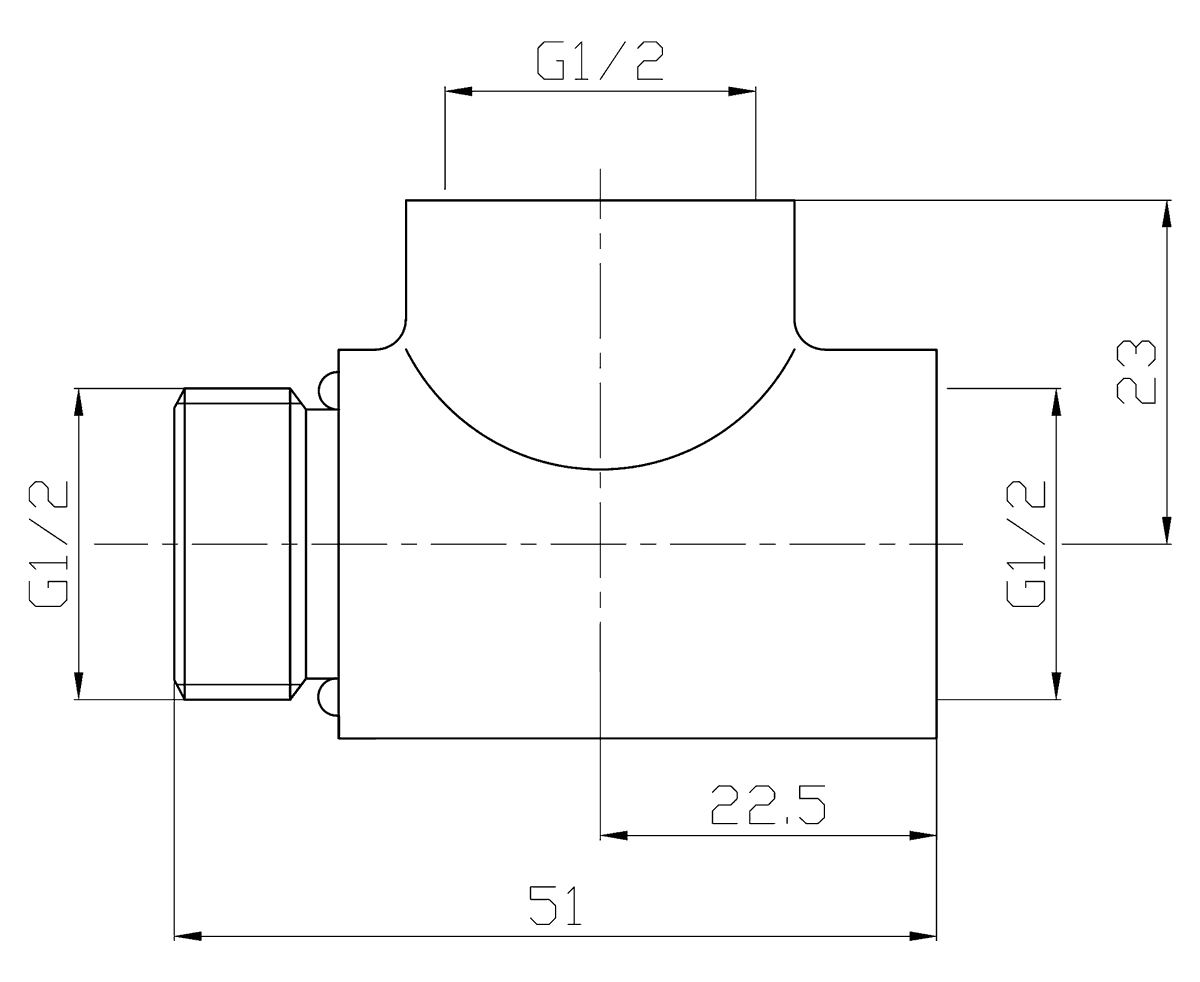 T-Piece | Dual Fuel Adaptor in Anthracite - Tee Pipe