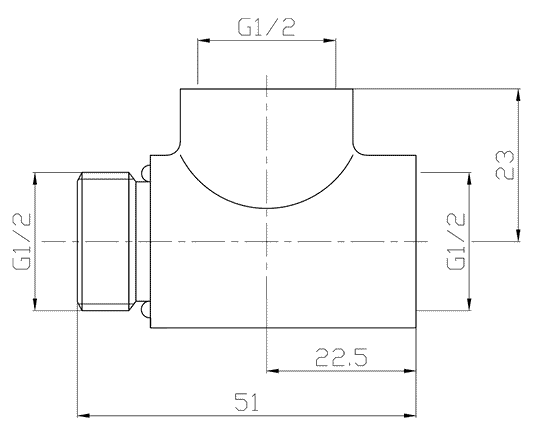 T-Piece | Dual Fuel Adaptor in Chrome - Tee Pipe