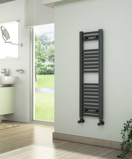 Slim Anthracite Towel Radiator 300mm Wide | 1000mm High