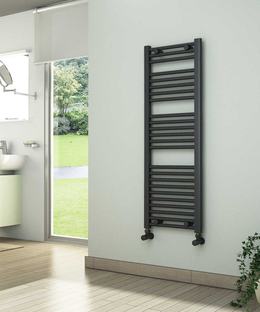 Ladder Anthracite Towel Radiator 400mm Wide | 1150mm High