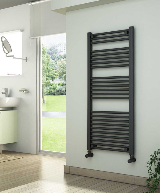Ladder Anthracite Towel Radiator 500mm Wide | 1150mm High