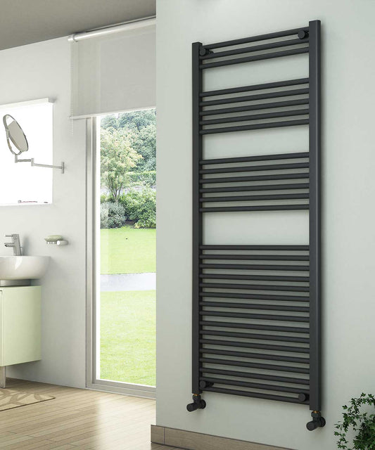 Large Anthracite Towel Radiator 600mm Wide | 1500mm High