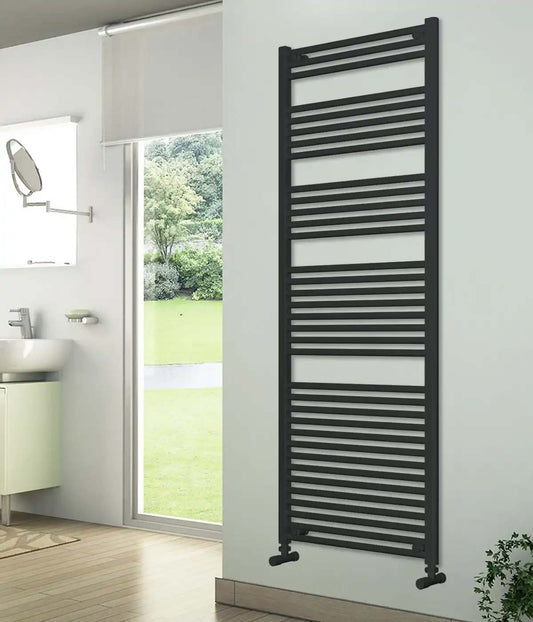 Anthracite Heated Towel Rail - Large 700mm Wide | 1750mm High