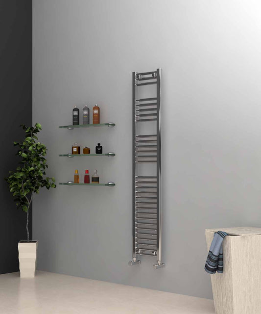 Narrow Chrome Towel Radiator 300mm Wide | 1500mm High