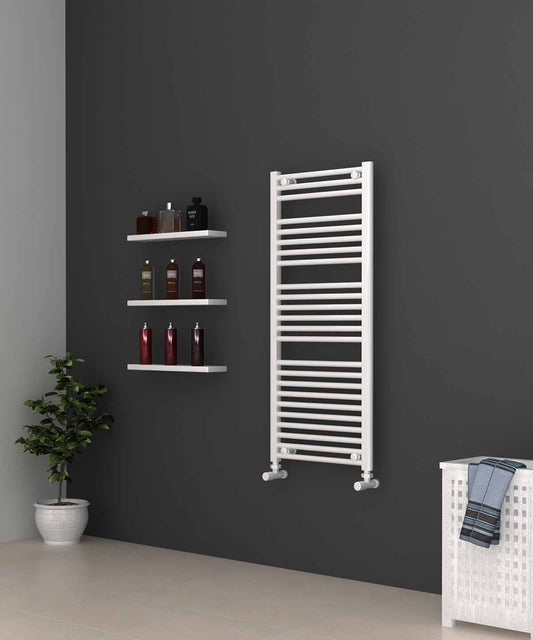 Ladder White Heated Towel Rail 500mm Wide | 1150mm High