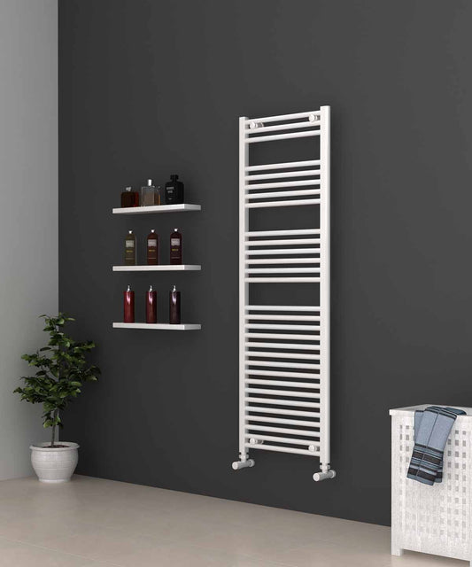 Ladder White Heated Towel Rail 500mm Wide | 1500mm High