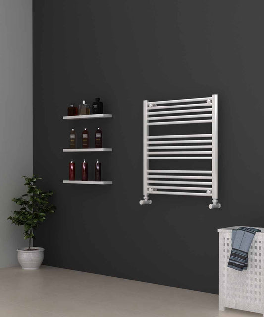Small White Heated Towel Rail 700mm Wide | 750mm High