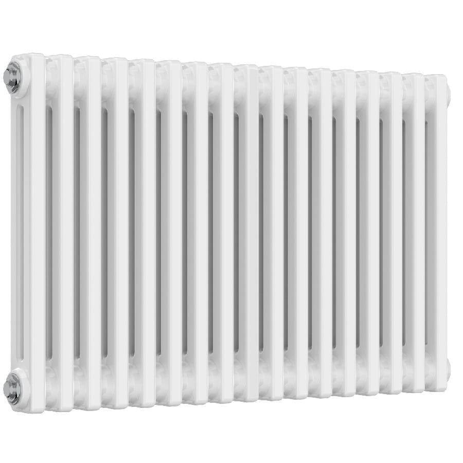 White Designer Horizontal Radiator - 2 Columns, 785mm Wide | 500mm High