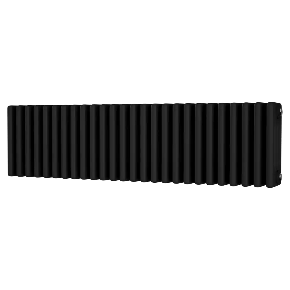 Black Low Level Designer Radiator - 4 Column, 1164mm Wide | 300mm High