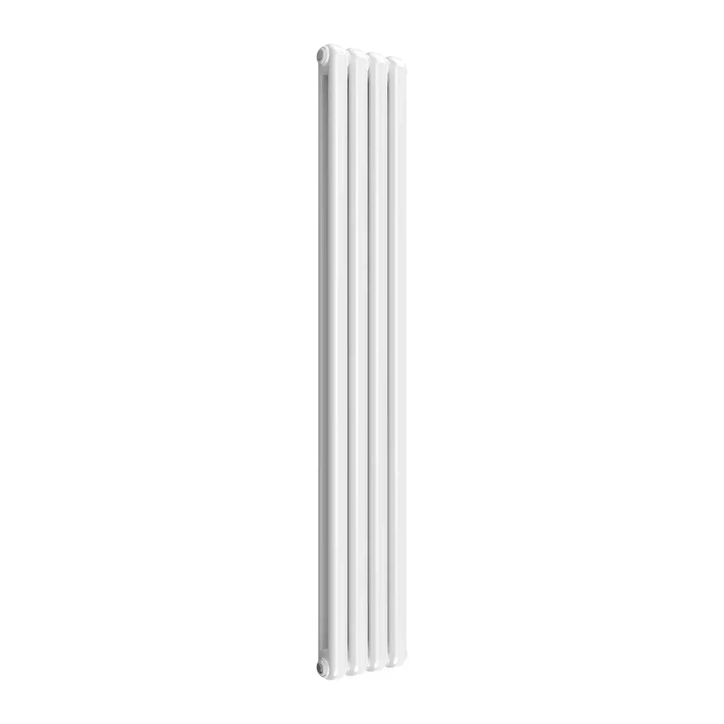 Modern Vertical 2 Column Radiator - White, 300mm Wide | 1800mm High