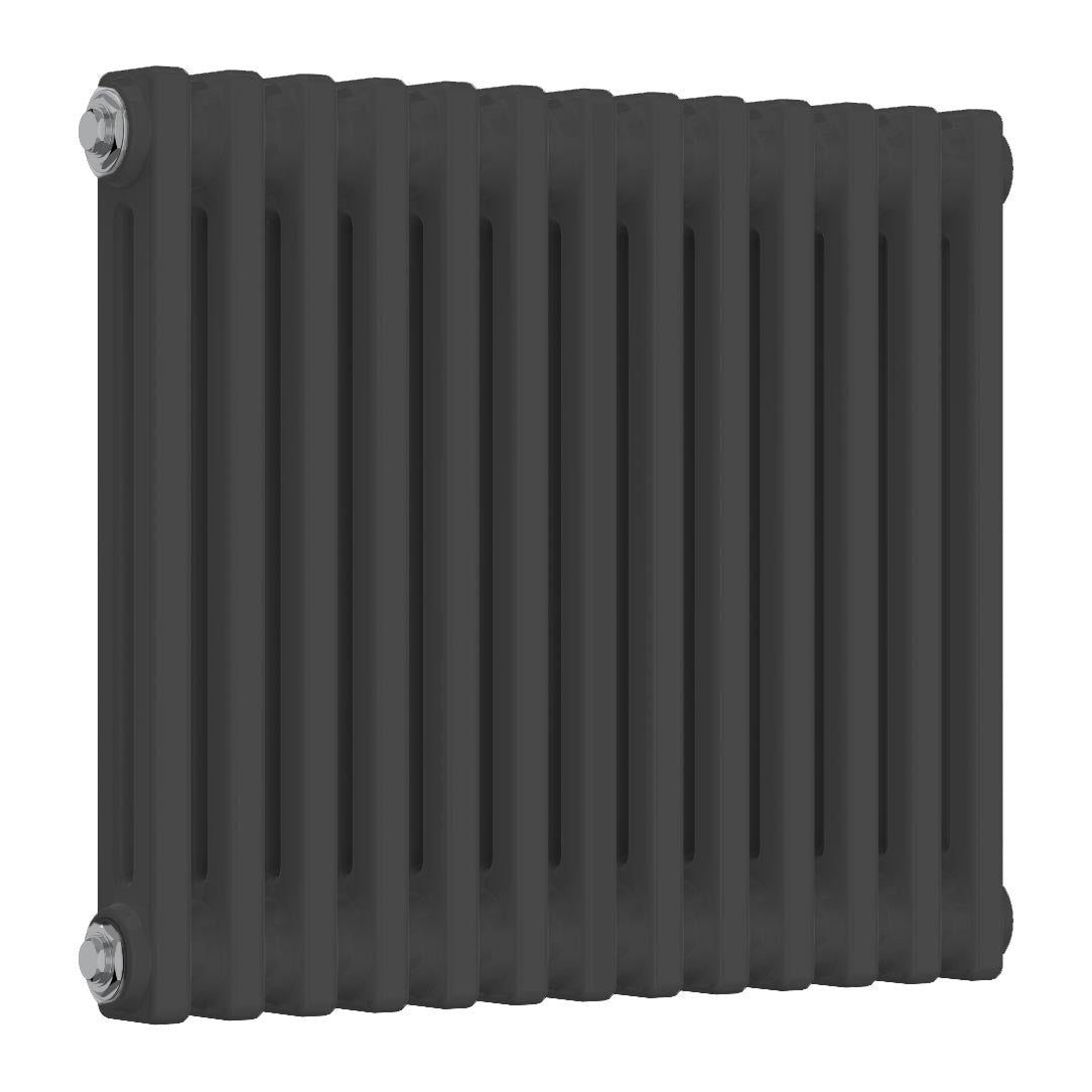 Anthracite 2 Column Small Radiator - 605mm Wide | 500mm High