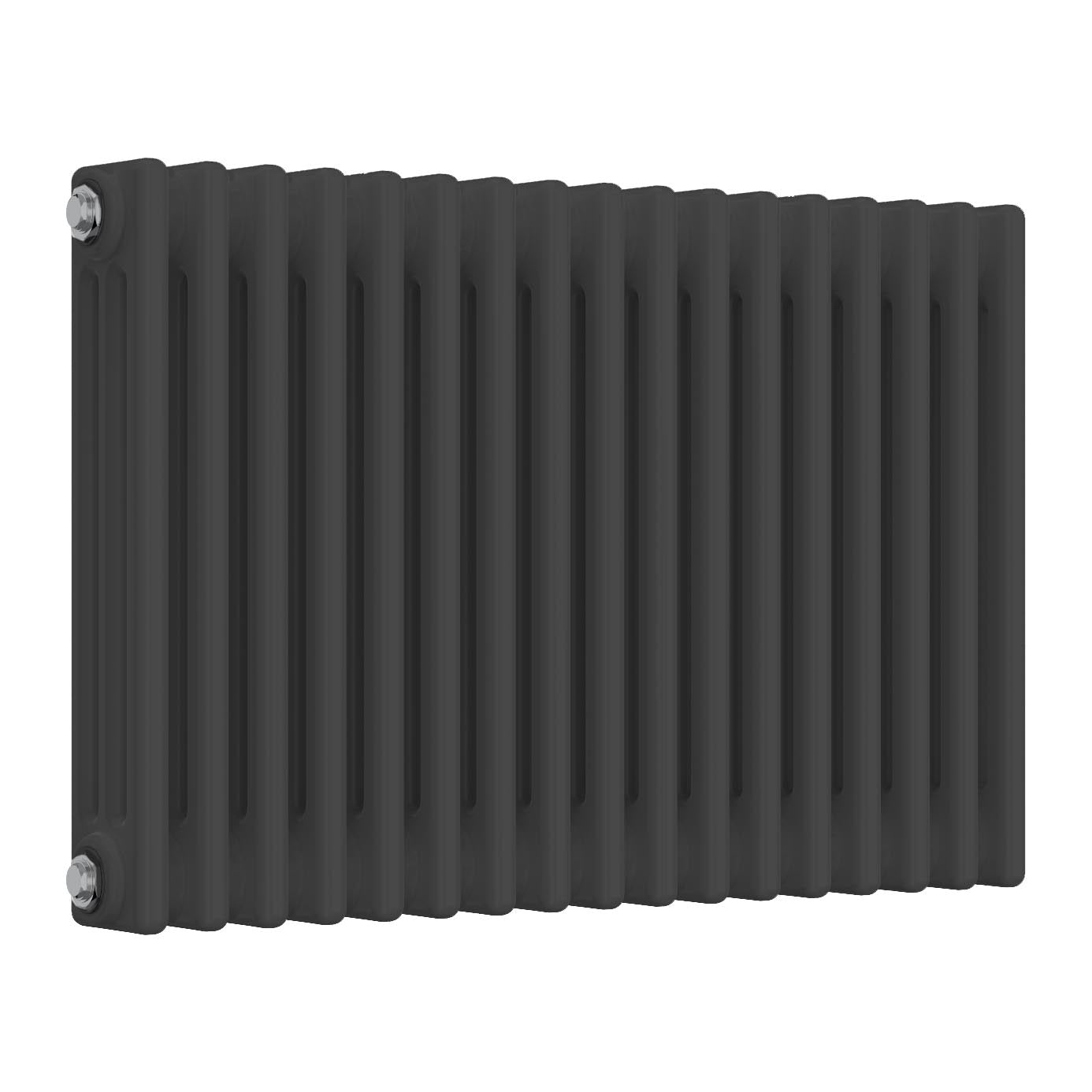 Short Anthracite Radiator - 3 Columns, 785mm Wide | 500mm High