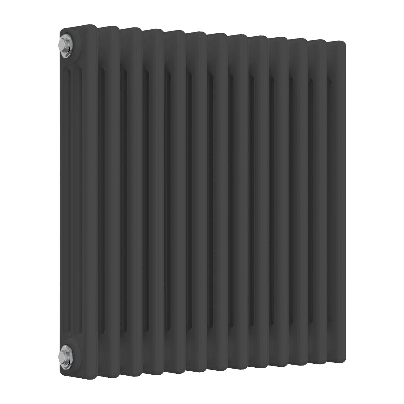 Anthracite Horizontal Radiator - 3 Columns, 605mm Wide | 600mm High