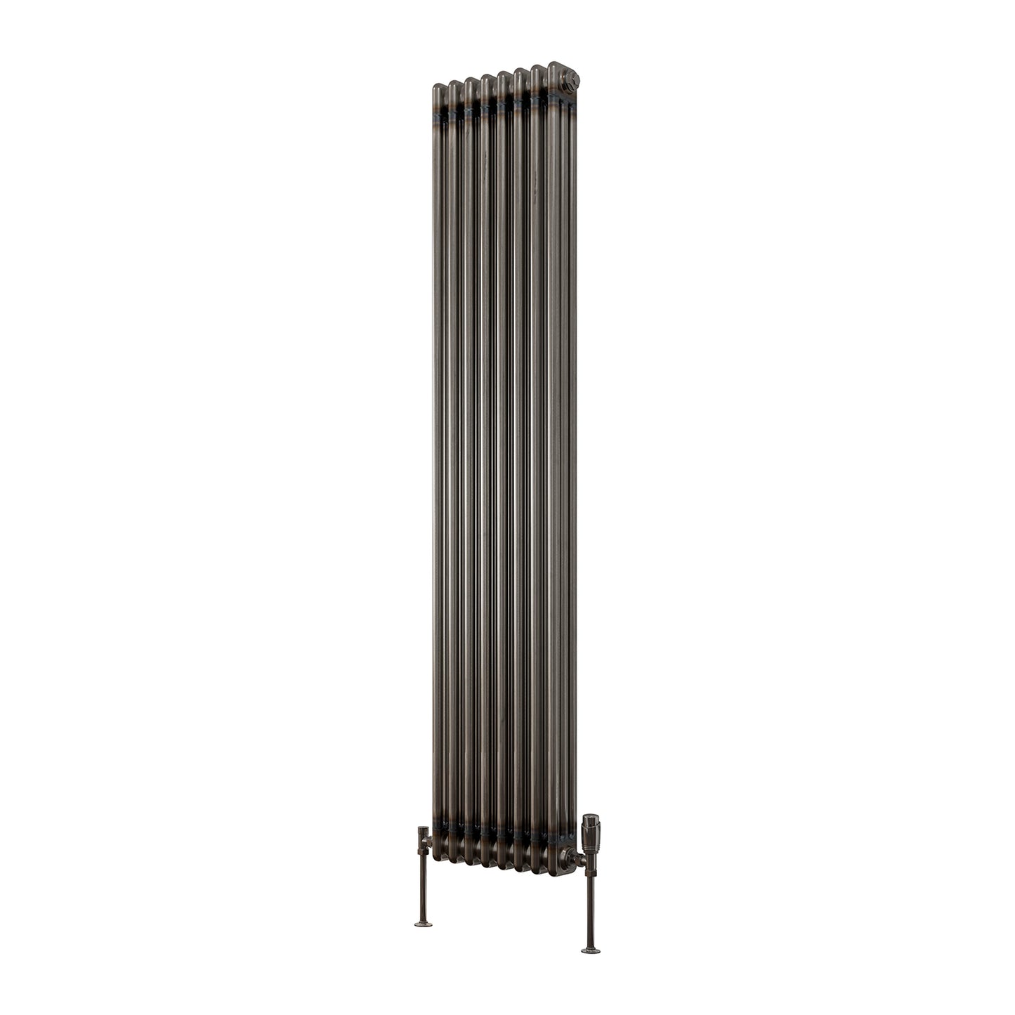 Lacquered & Raw Metal Radiator - 2 Columns, Upright 1800mm High | 380mm Wide