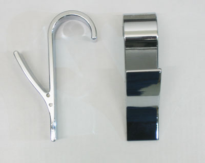 Pair of Towel & Bath Robe Y-Hook For Round Tube Towel Rails