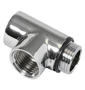 T-Piece | Dual Fuel Adaptor in Chrome - Tee Pipe
