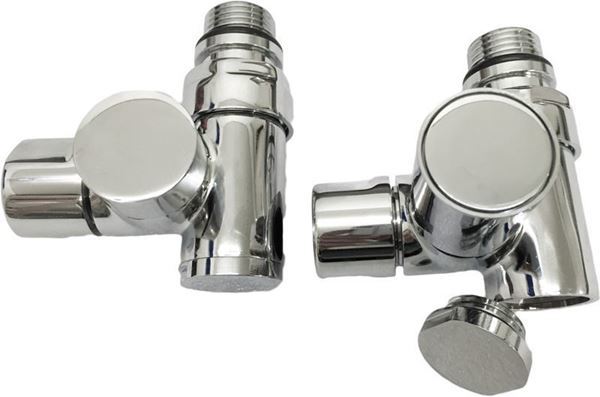 Dual Fuel Radiator Valves Chrome Corner - Set