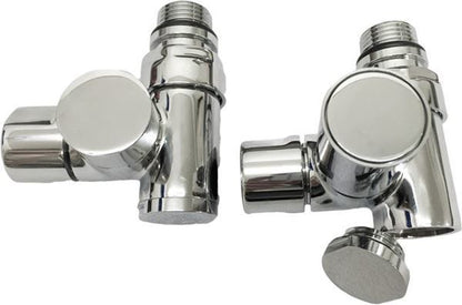 Dual Fuel Radiator Valves Chrome Corner - Set