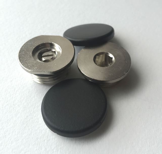 Concealed Blanking Plug & Bleed Valve with Cover Caps - Black