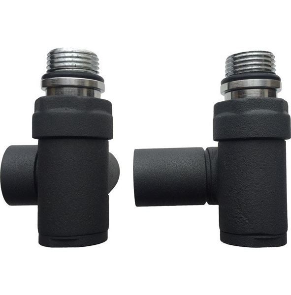 Dual Fuel Radiator Valves Anthracite Corner - Set