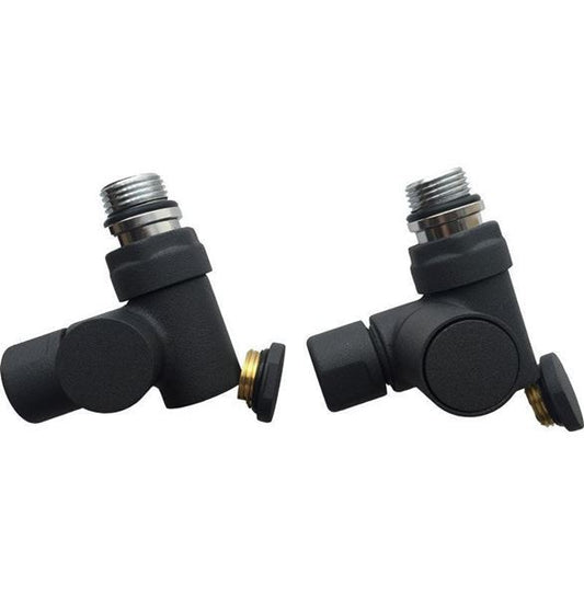 Dual Fuel Radiator Valves Anthracite Corner - Set