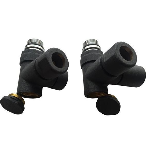 Dual Fuel Radiator Valves Anthracite Corner - Set