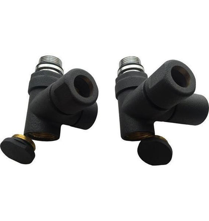 Dual Fuel Radiator Valves Anthracite Corner - Set