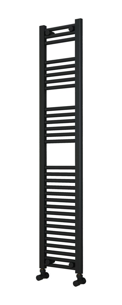 Narrow Black Towel Radiator 300mm Wide | 1500mm High