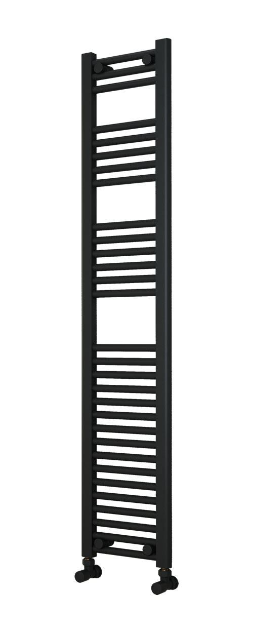 Narrow Black Towel Radiator 300mm Wide | 1500mm High