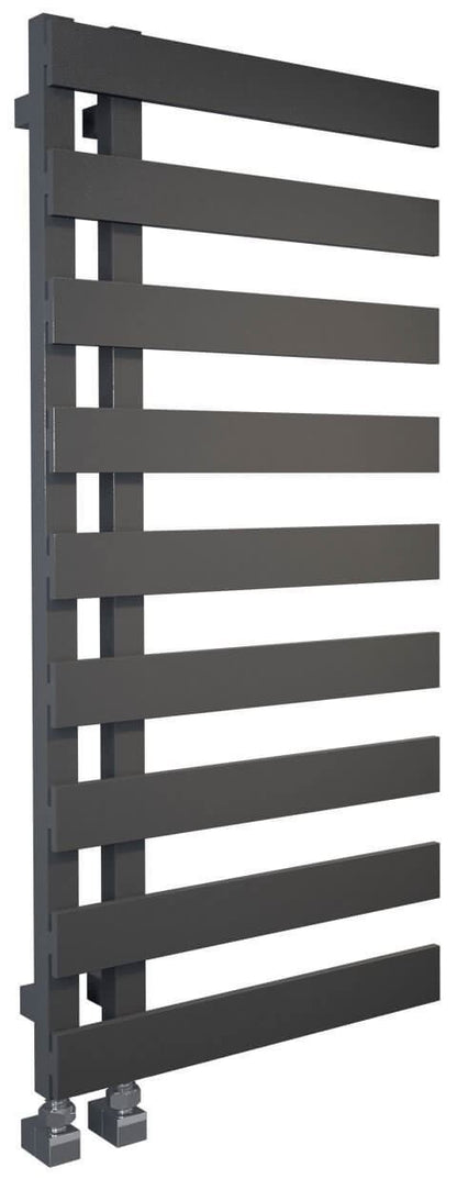 EMRENO Designer Towel Radiator 500mm x 1232mm | Open End Flat Anthracite