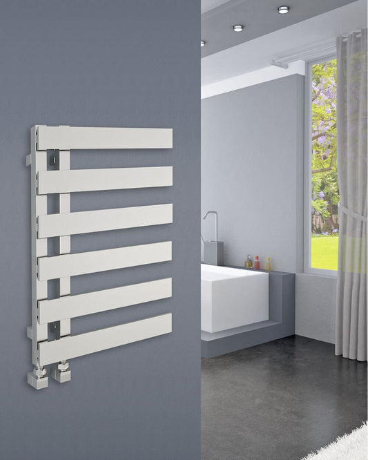 EMRENO Designer Towel Radiator 500mm x 800mm | Open End Flat Chrome