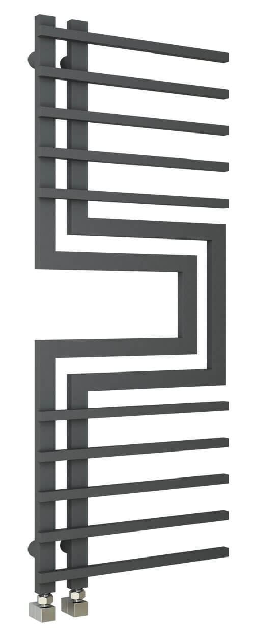 SLIZZA Designer Towel Radiator 500mm Wide | 1300mm High S-Shaped Anthracite