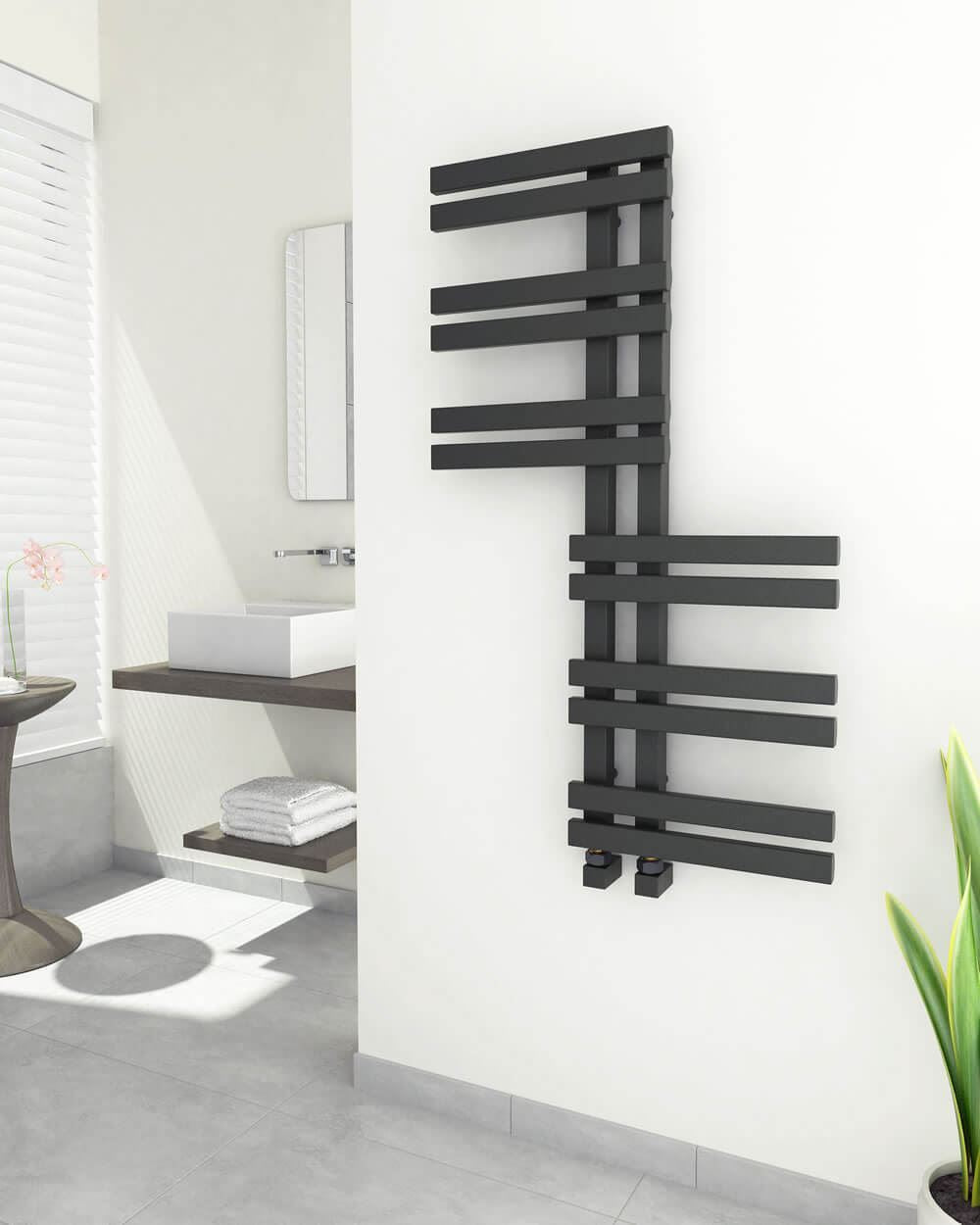 ZHIA Designer Towel Radiator Anthracite 600mm Wide | 1000mm High
