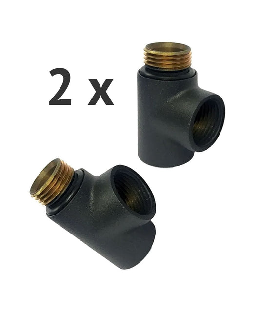 2 x T-Pieces | Dual Fuel Adaptors in Anthracite