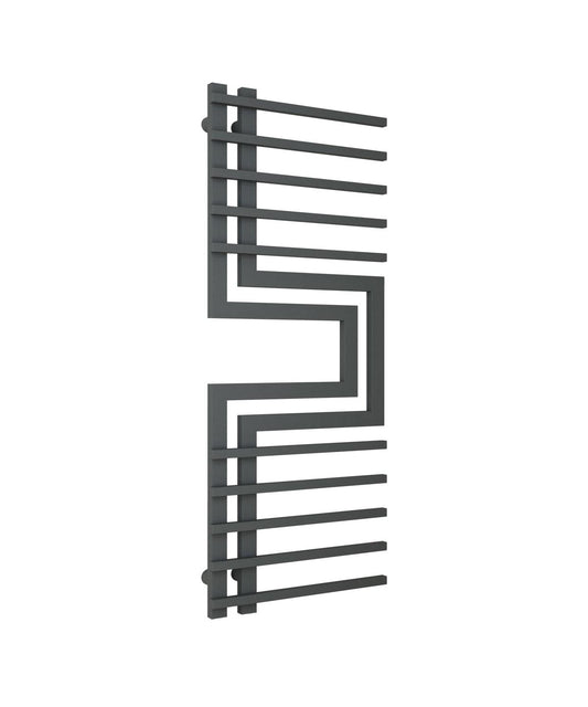 SLIZZA Designer Towel Radiator 500mm Wide | 1300mm High S-Shaped Anthracite