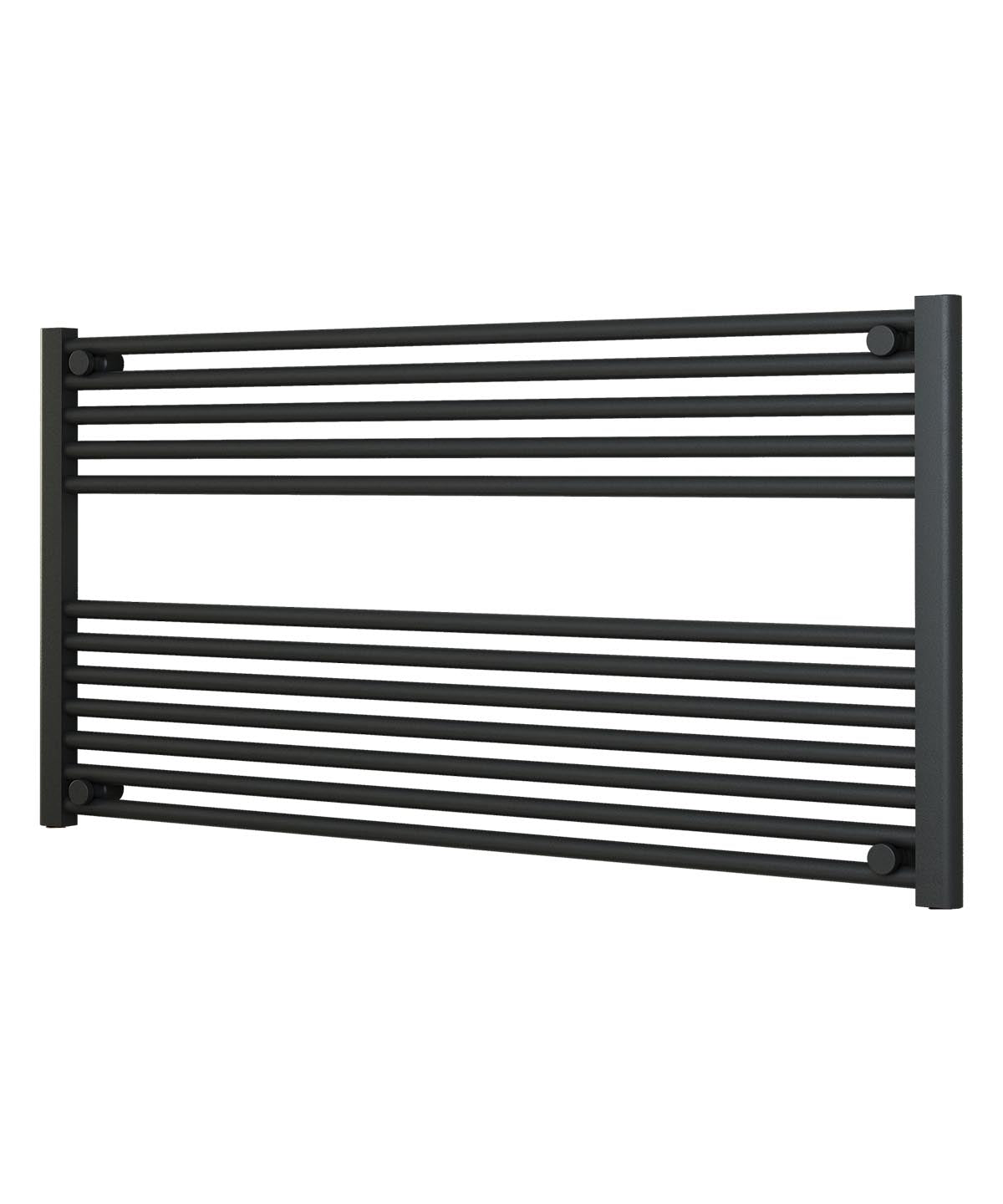 Horizontal Anthracite Towel Radiator 1200mm Wide |600mm High
