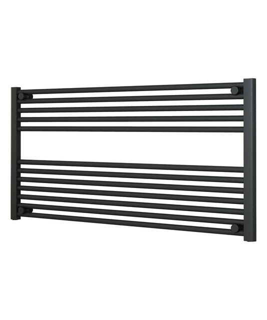 Horizontal Anthracite Towel Radiator 1200mm Wide |600mm High