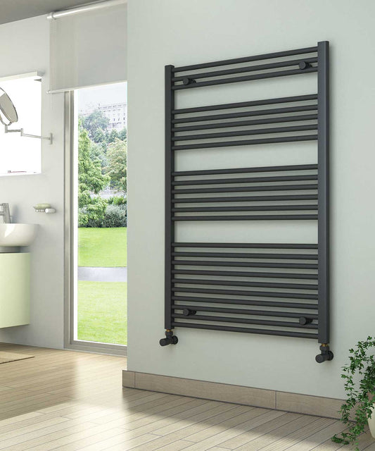 Ladder Anthracite Towel Radiator 800mm Wide | 1200mm High