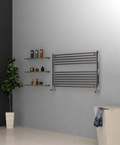 Horizontal Chrome Towel Radiator 1000mm Wide | 600mm High