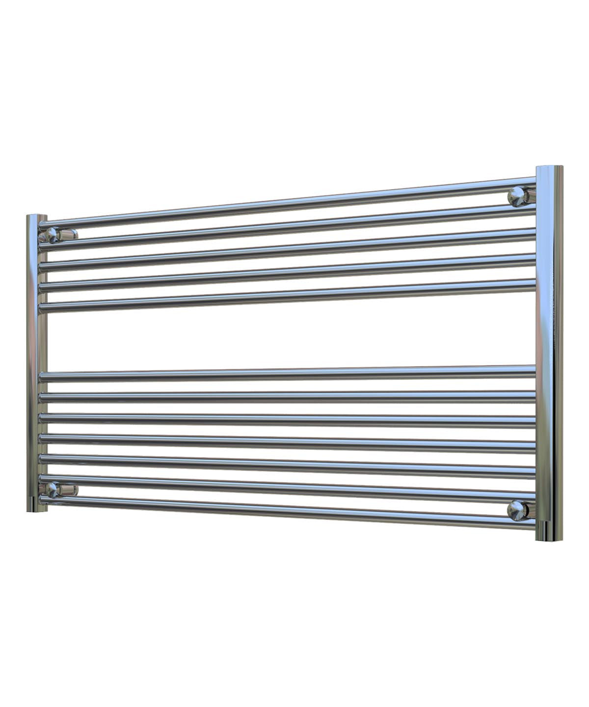 Horizontal Chrome Towel Radiator 1200mm Wide | 600mm High