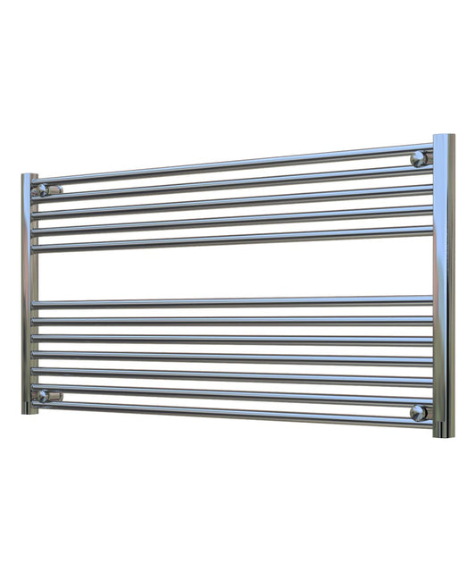 Horizontal Chrome Towel Radiator 1200mm Wide | 600mm High