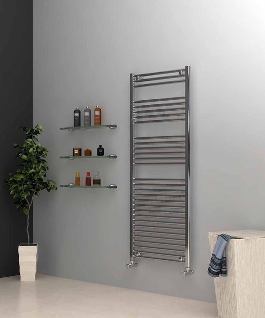 Ladder Chrome Towel Radiator 600mm Wide | 1500mm High