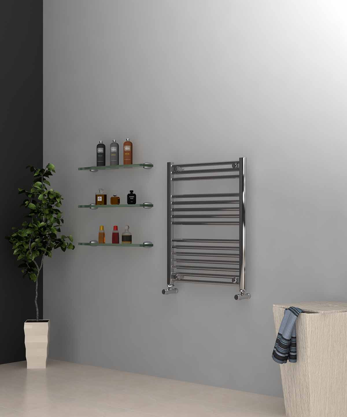 Small Chrome Towel Radiator 600mm Wide | 750mm High