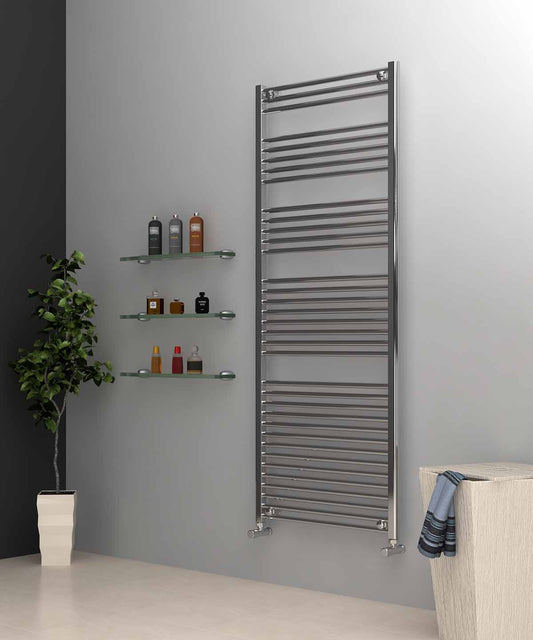 Tall & Large Chrome Towel Radiator 700mm Wide | 1750mm High