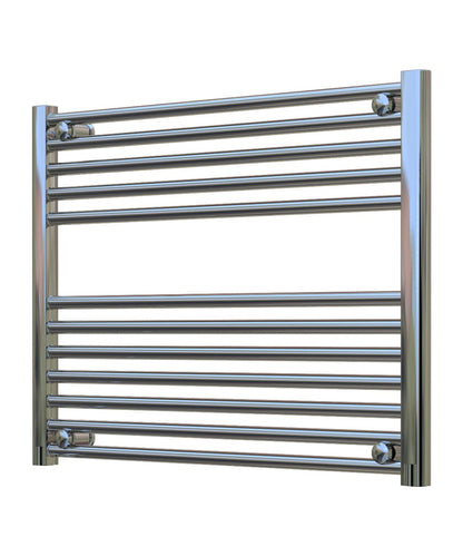 Horizontal Chrome Towel Radiator 800mm Wide | 600mm High