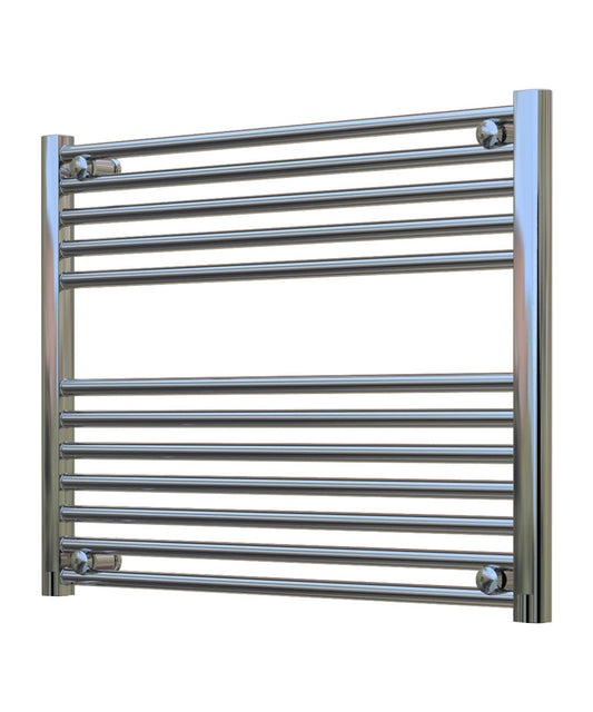 Horizontal Chrome Towel Radiator 800mm Wide | 600mm High