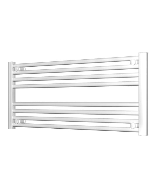 Horizontal White Heated Towel Rail 1000mm Wide | 400mm High